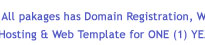 All packages has domain registration, web hosting and unlimited web templates for one full year